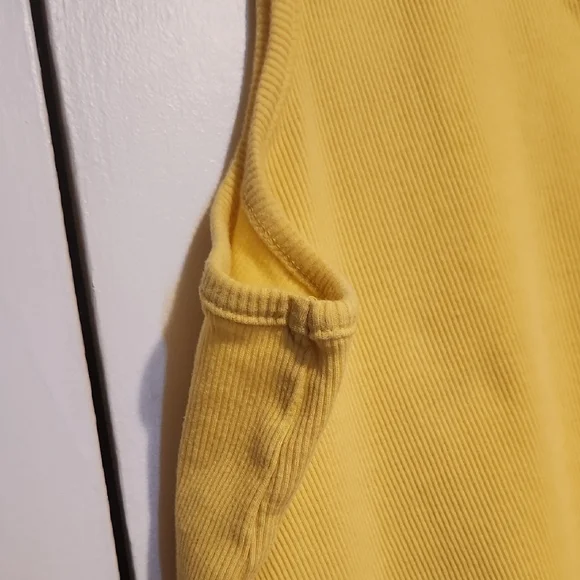 🔥Woman Within Ribbed Sunny Yellow Tank Top - Picture 3 of 4